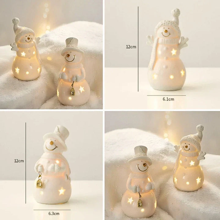 SnowLume - Conjunto Decorativo LED De Aldeas Navideñas De Cerámica