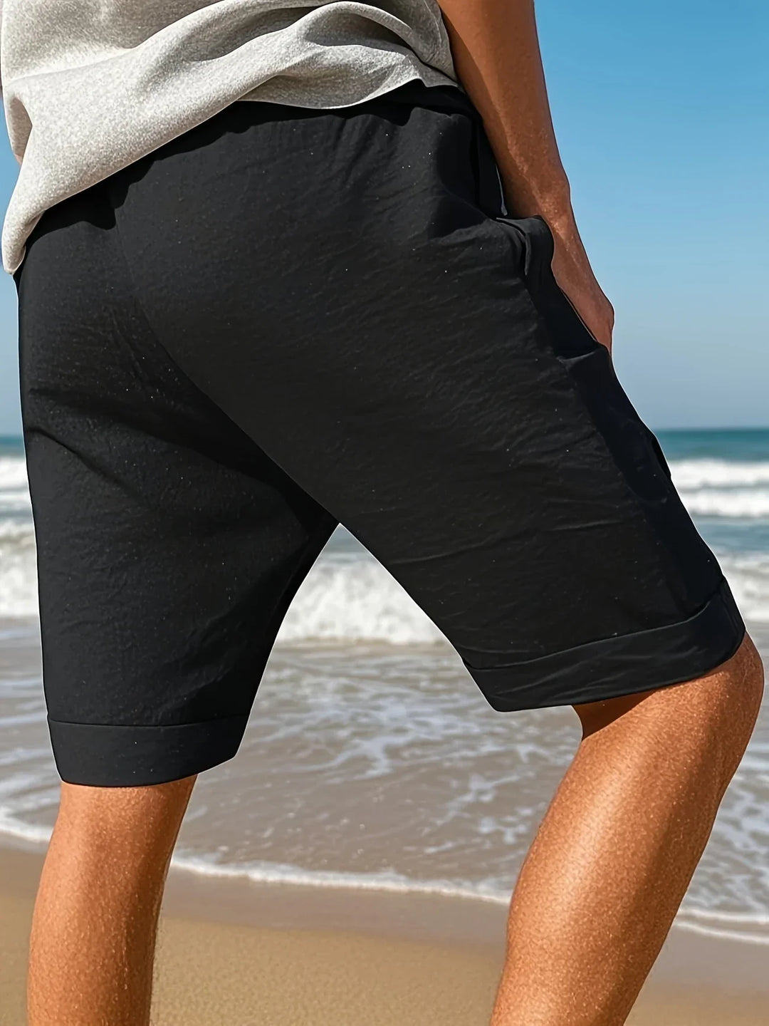 Callan - Pantalones Cortos Informales De Lino Con Bolsillo
