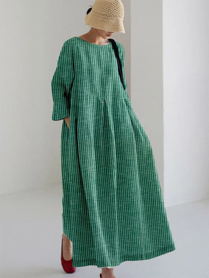 Olivia - Vestido Vintage Con Rayas y Corte Holgado