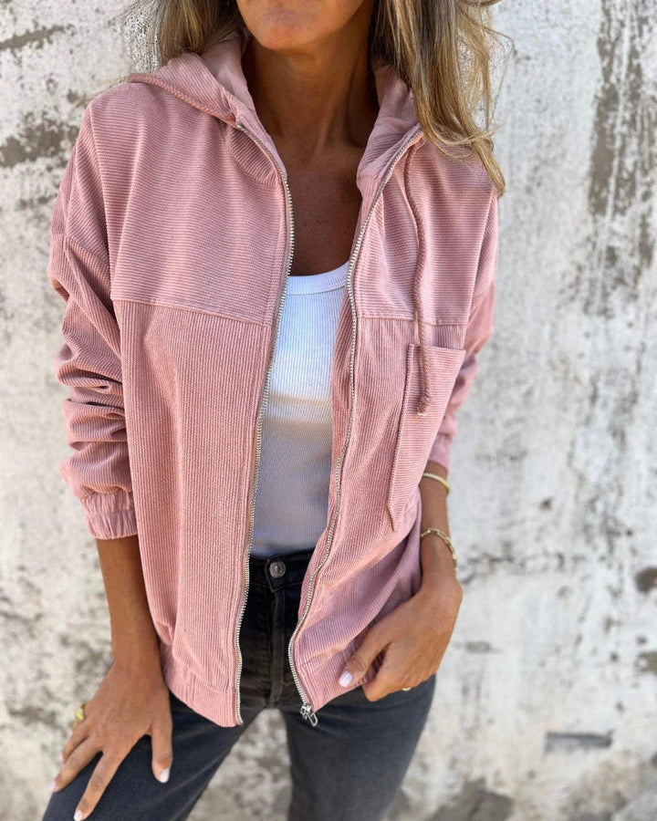 Danna - Chaqueta Con Capucha De Pana Con Cremallera