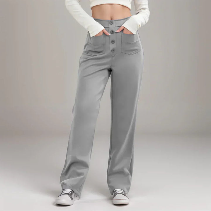 Elke - Pantalones Elásticos De Cintura Alta