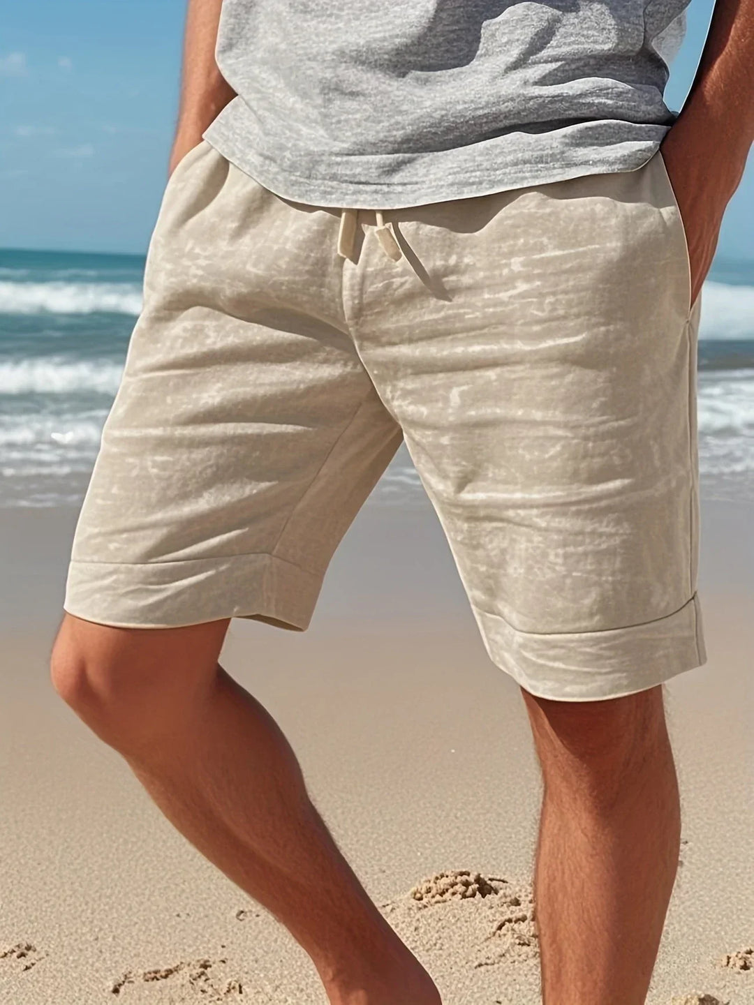 Callan - Pantalones Cortos Informales De Lino Con Bolsillo