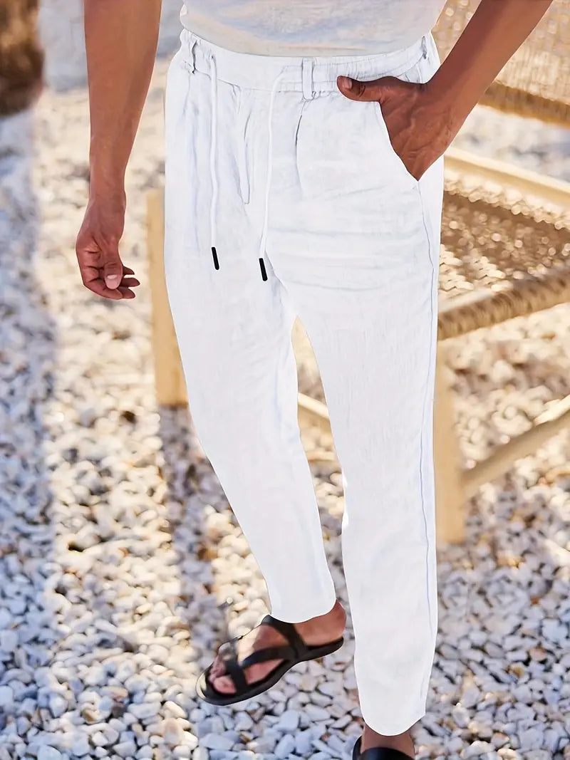 Nichols - Pantalón Holgado De Lino Con Cordón Ajustable