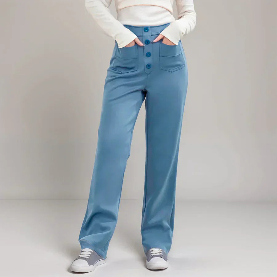 Elke - Pantalones Elásticos De Cintura Alta