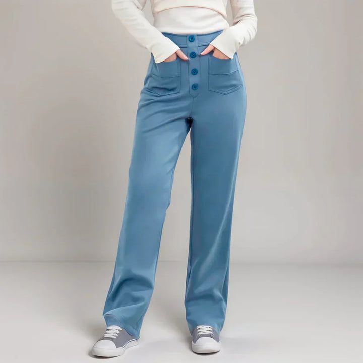 Elke - Pantalones Elásticos De Cintura Alta
