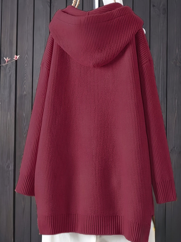 Genivee - Sudadera Con Capucha De Punto Manga Larga Informal