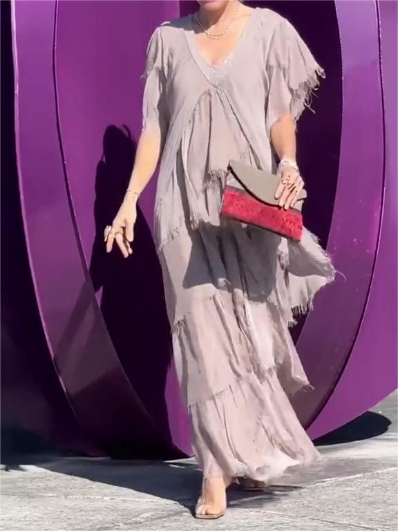 Carlijn - Elegante Maxivestido Con Cuello en V