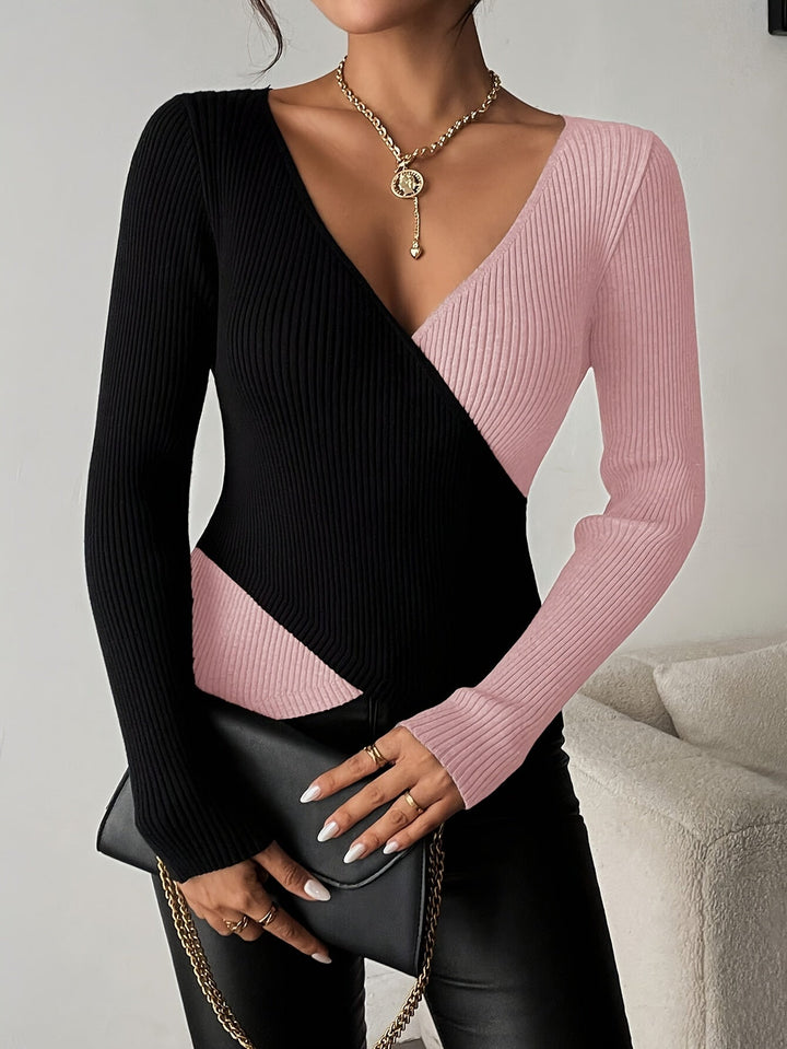 Rachel - Blusa De Punto Con Cuello En V y Top