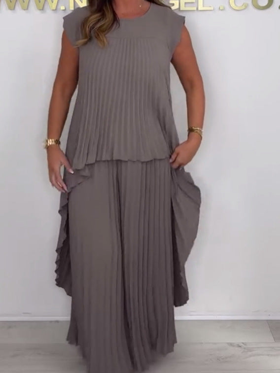 Blithe – Top Midi Plisado y Pantalones Anchos