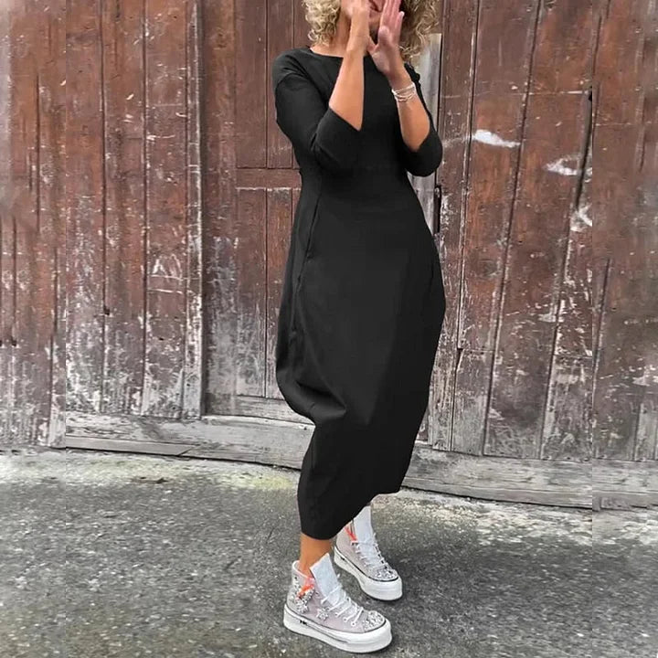 Vionel - Vestido De Poliéster De Manga Larga Con Bolsillos