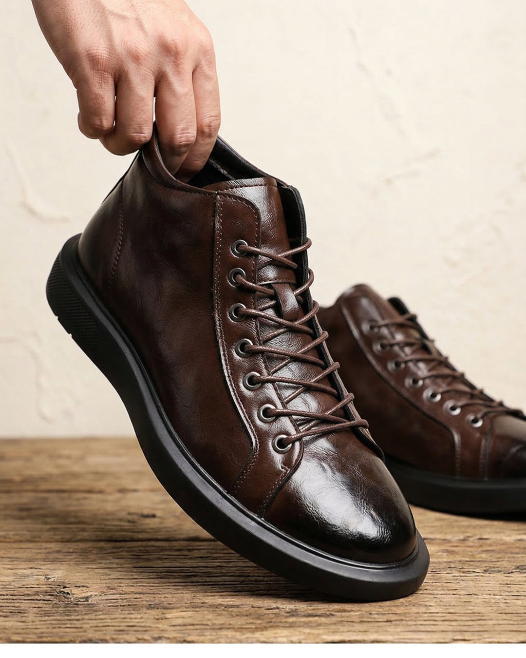 Kervens - Botas De Cuero Con Cordones