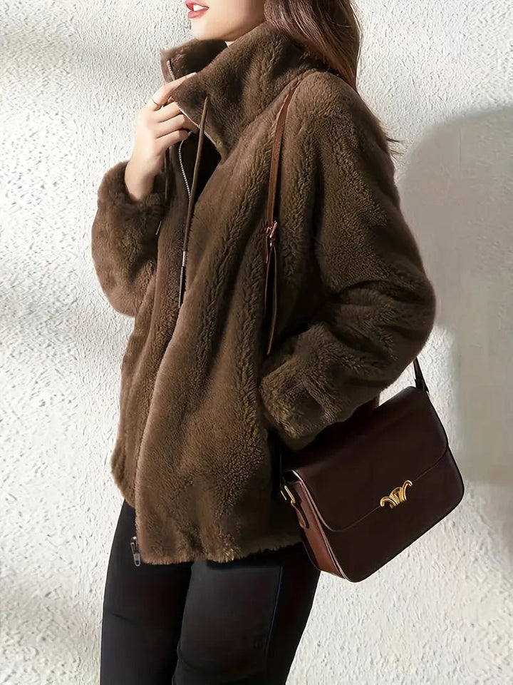 Maliza - Elegante Chaqueta De Lana Peluda