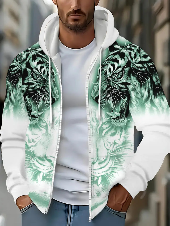 Murillo - Chaqueta Sudadera Informal de Manga Larga Con Estampado de Tigre
