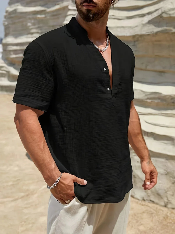 Sancho - Elegante Verano Camisa Con Cuello Alto