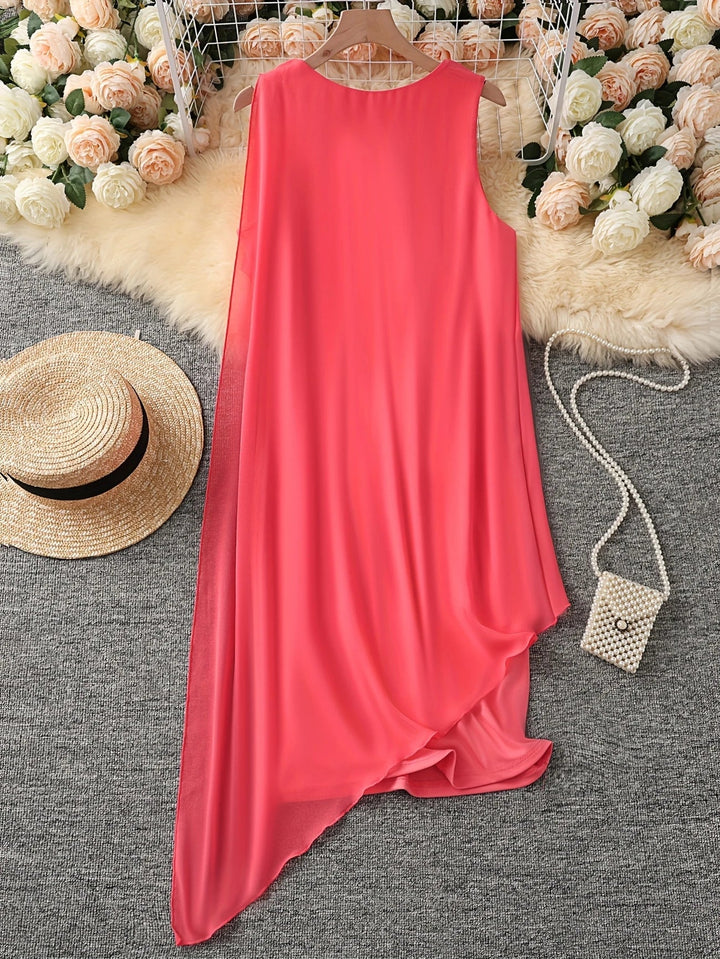 Maren - Elegante Vestido Midi Con Mangas Sin Mangas