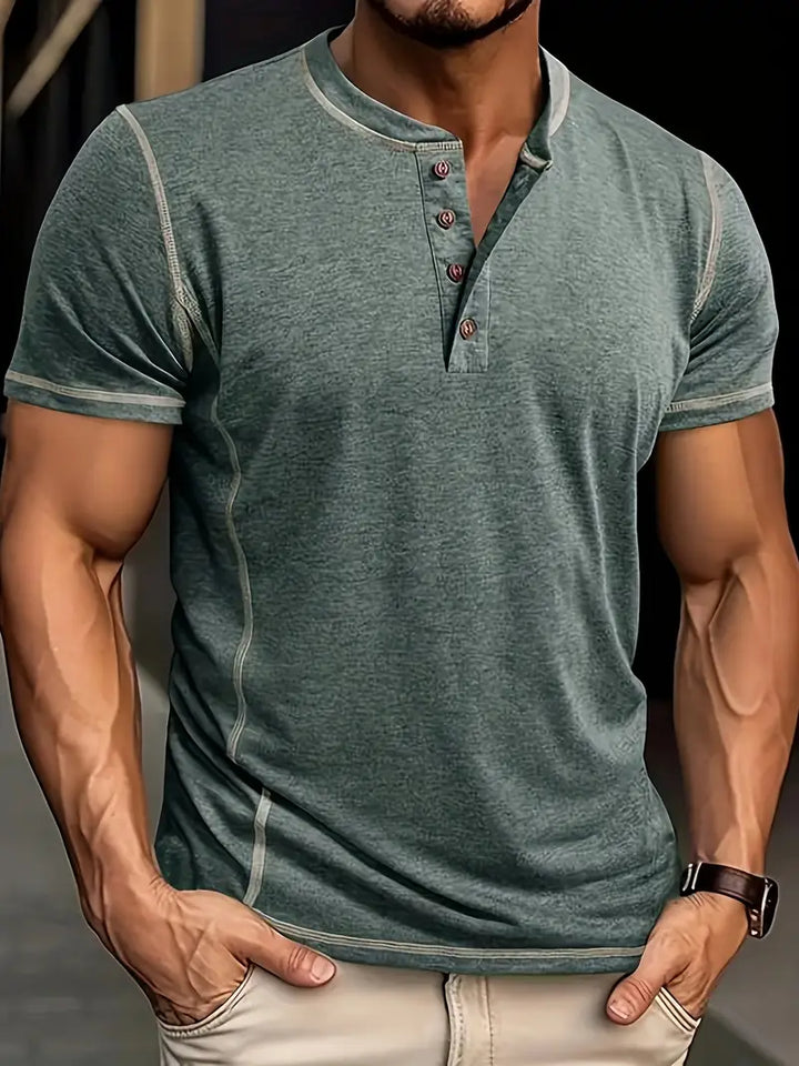 Orazio - Manga Corta Camiseta Con  Botón