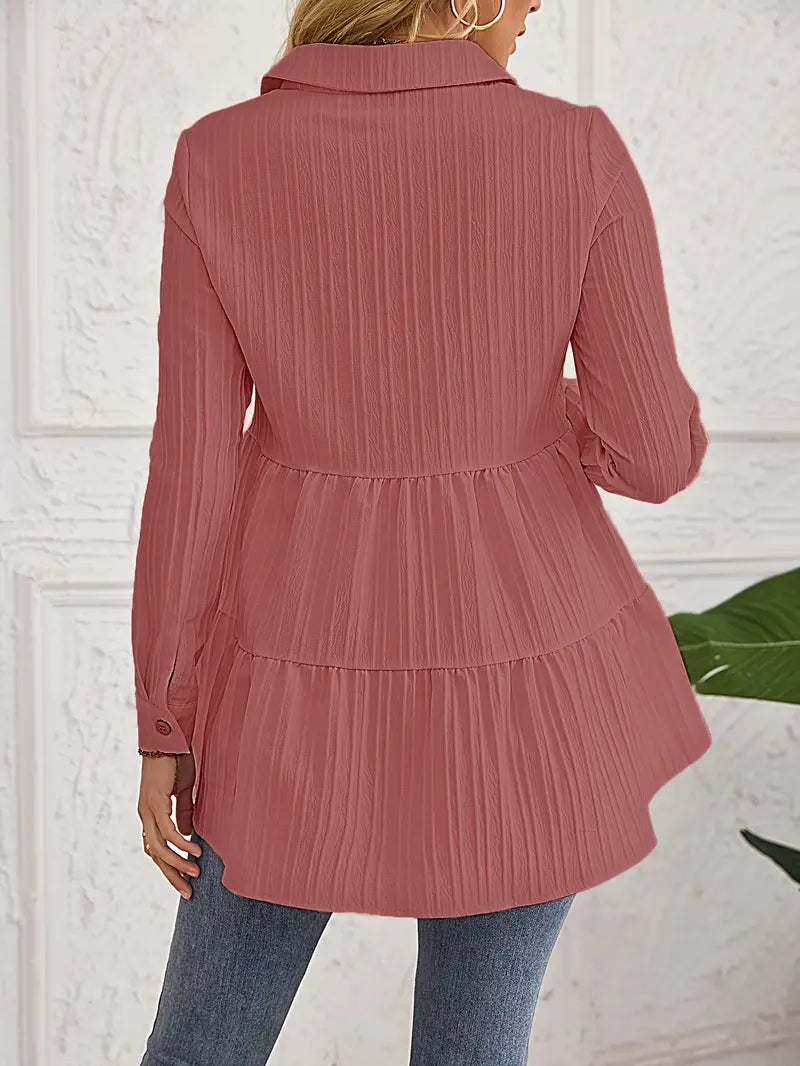 Majlinda - Elegante Camisa De Manga Larga Con Botones