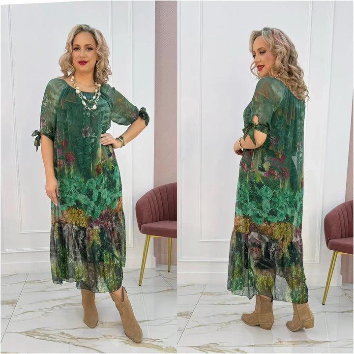 Akarsha - Vestido Elegante de Manga Corta
