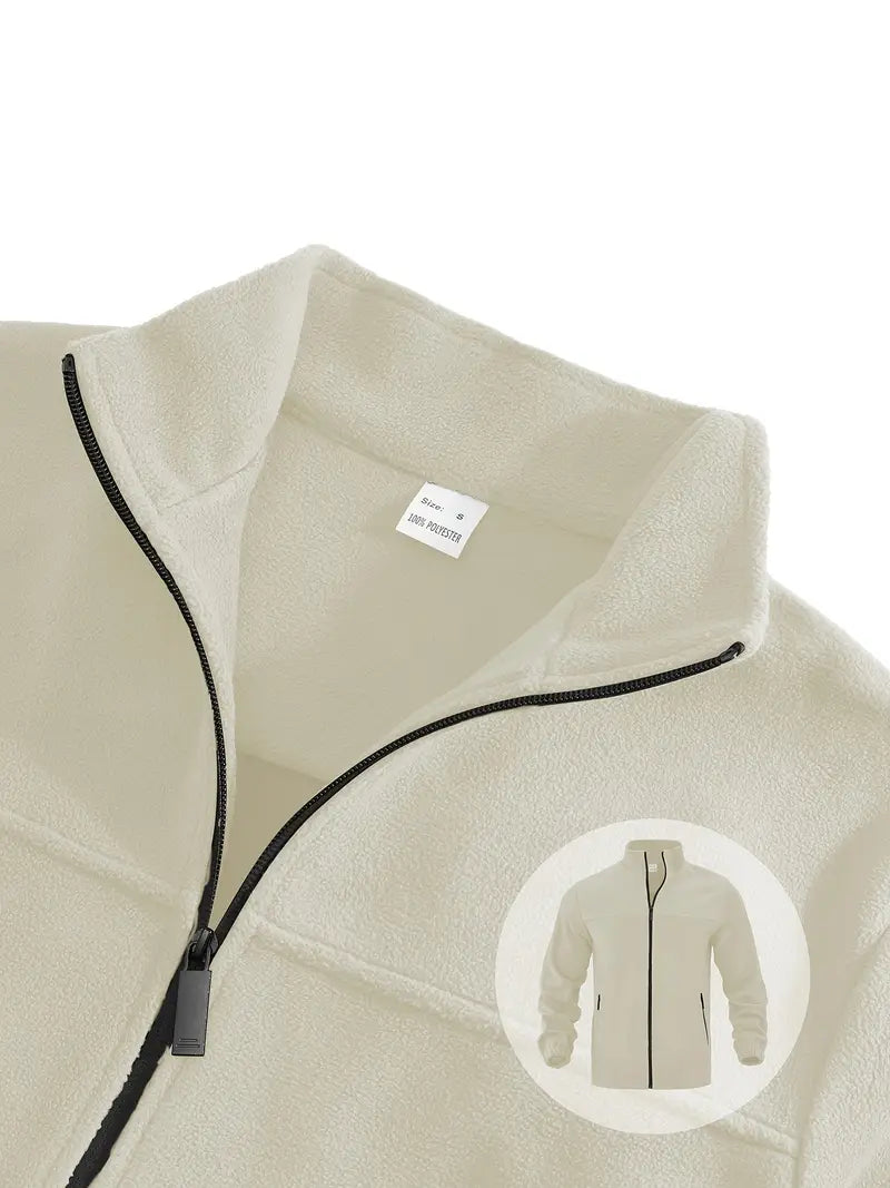 Barron - Chaqueta Informal De Forro Polar Con Cremallera y Bolsillo