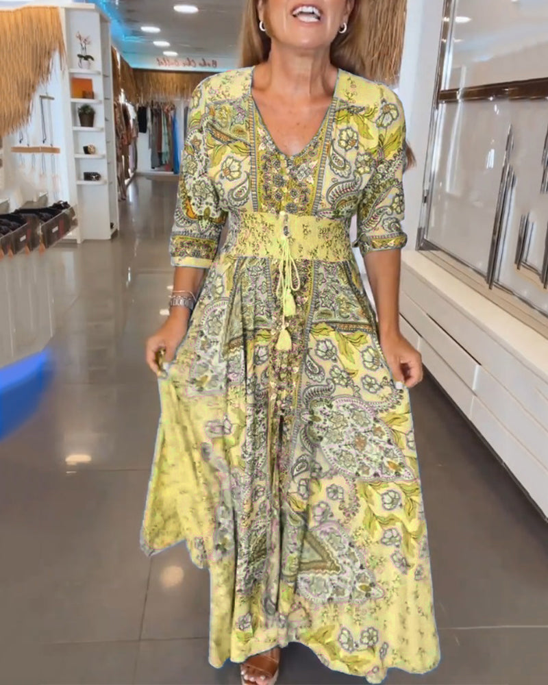 Taylor - Vestido De Manga 3/4 Con Cuello En V
