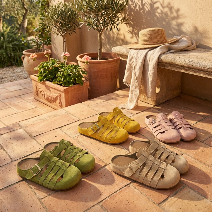 Natiy - Sandalias Tipo Mule Sin Cordones de Ante