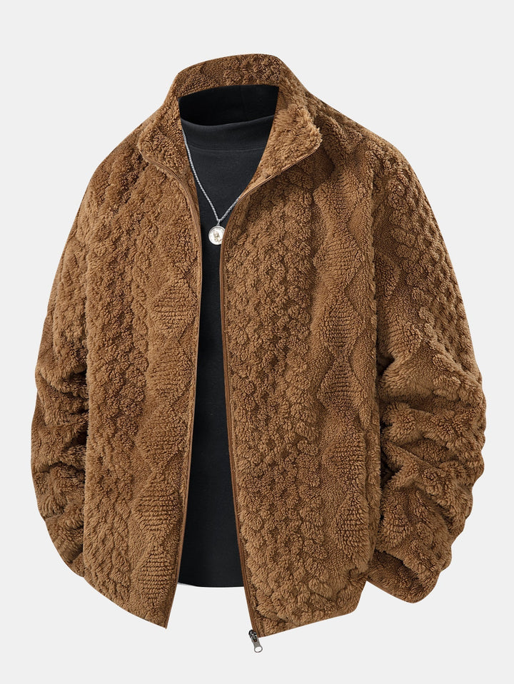 Elwood - Chaqueta Teddy Jacquard Geométrica