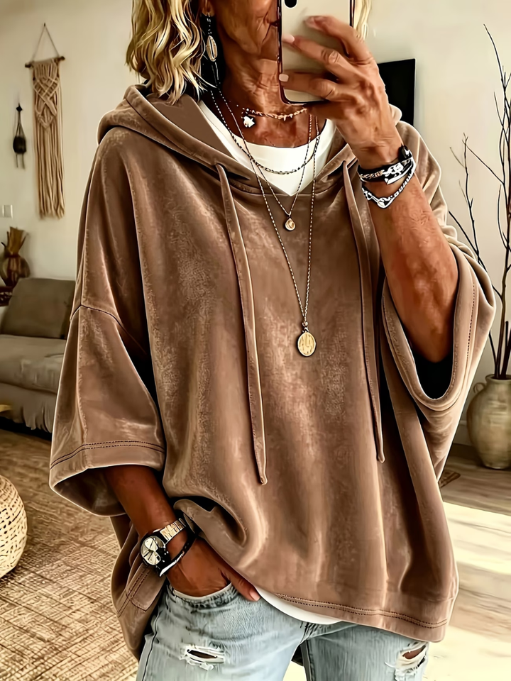 Missina - Sudadera Con Capucha De Terciopelo De Lujo De Corte Talla Grande