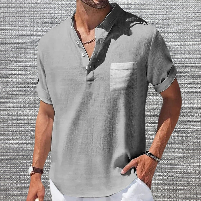 Anthony - Camiseta Elegante De Manga Corta Con Bolsillo