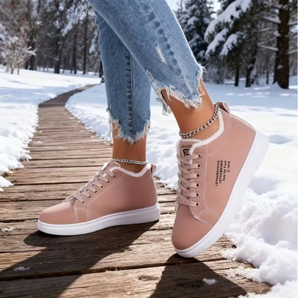 Arlena - Zapatillas De Cordones De Invierno Con Forro De Piel