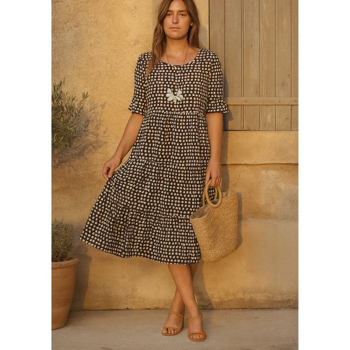 Mariam - Vestido Midi Con Mangas De Volantes