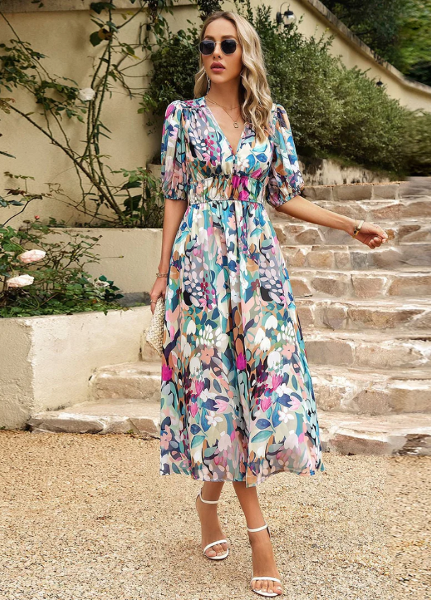 Josette - Vestido Midi Con Estampado Floral