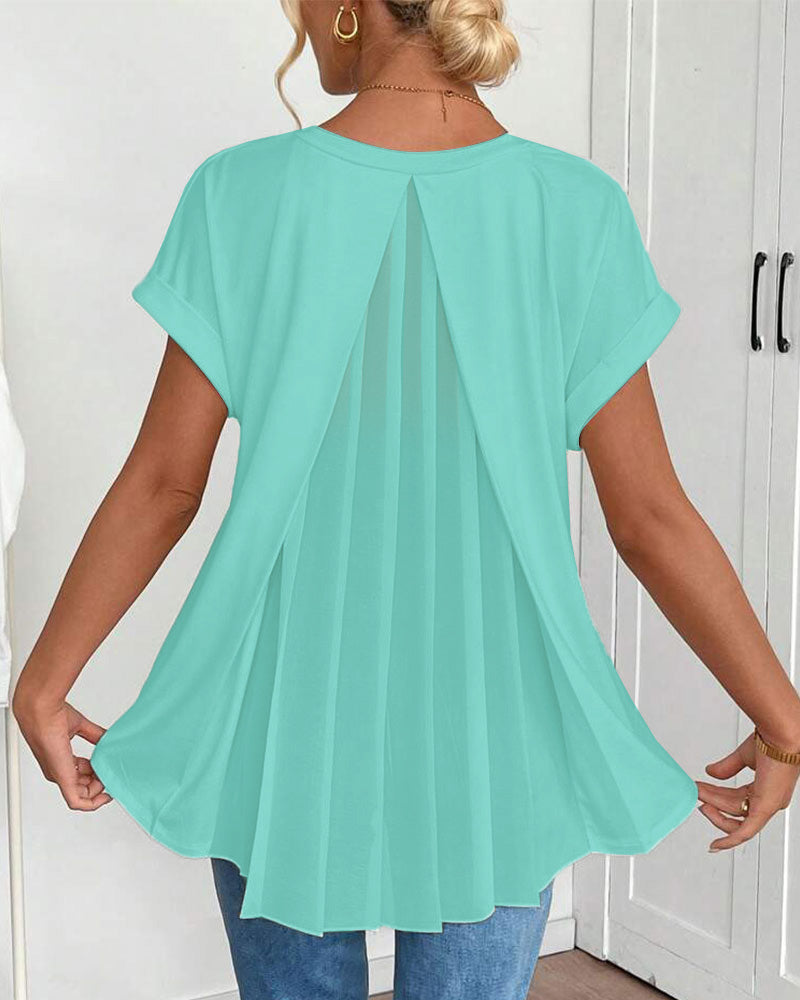 Enya - Camiseta de Manga Corta con Espalda Chapada