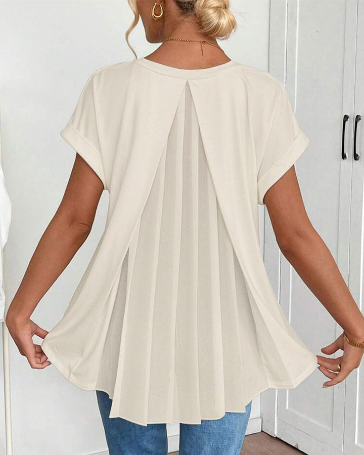Liyanna - Camiseta de Manga Corta con Diseño Patchwork