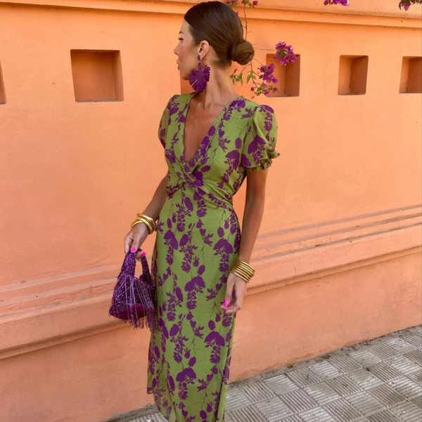 Ilze - Vestido Largo Con Estampado Floral