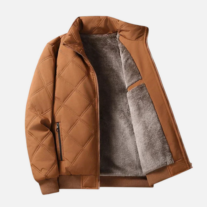 Grisson - Chaqueta Con Cuello Alto y Estampado De Rombos