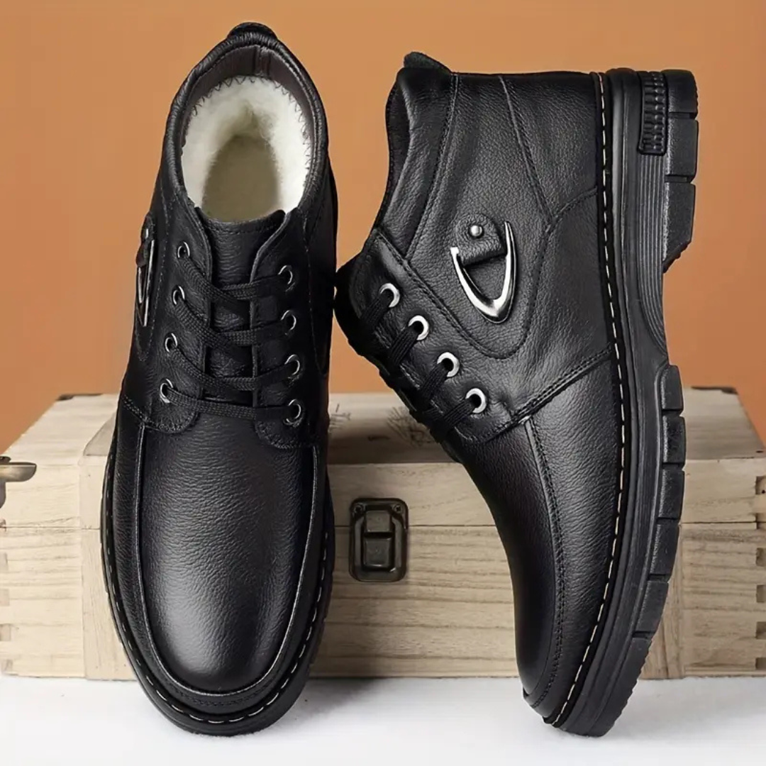 Amarjit - Botas De Cuero Con Forro Polar