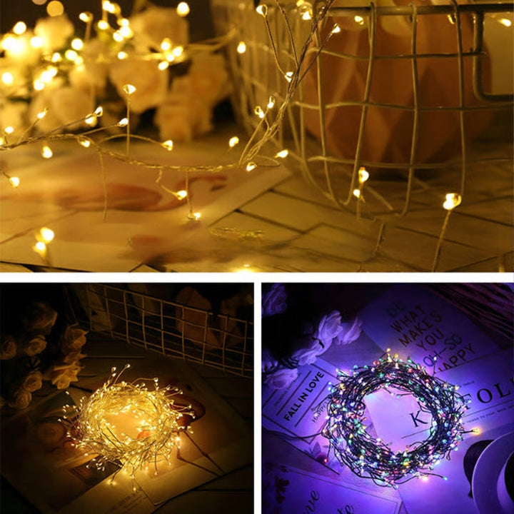 TwinkleWire - Guirnalda De Luces Pirotécnicas De Alambre De Cobre Con Mando a Distancia