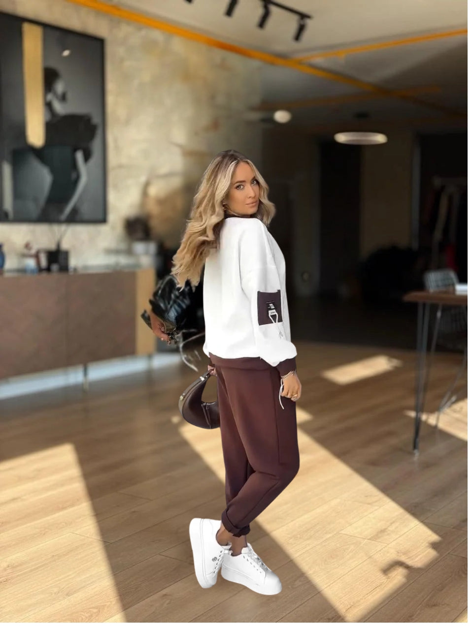 Valene - Pantalones Informales Con Cintura Elástica Y Bolsillos