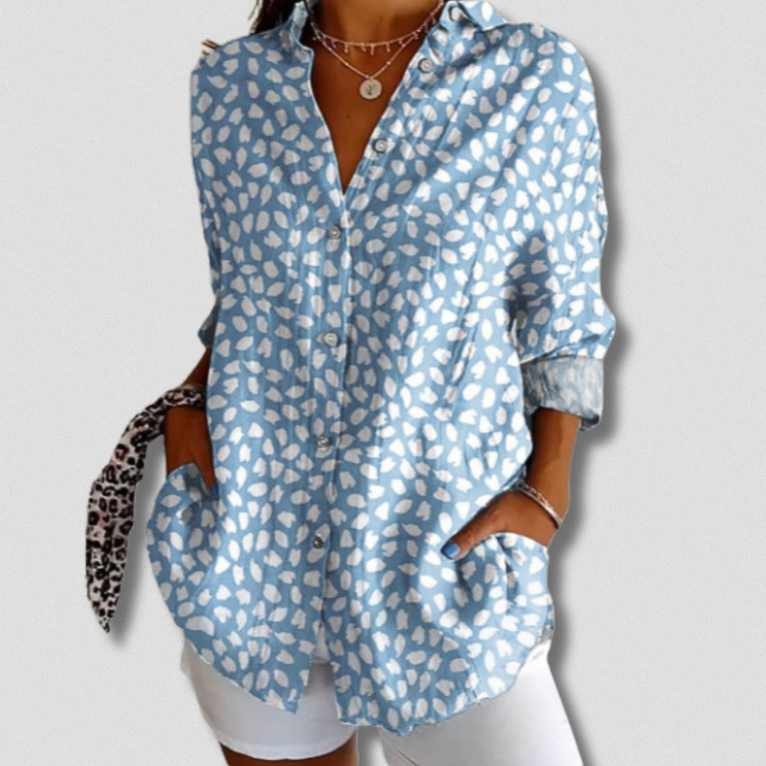 Stefanee - Camisa Florales De Manga Larga