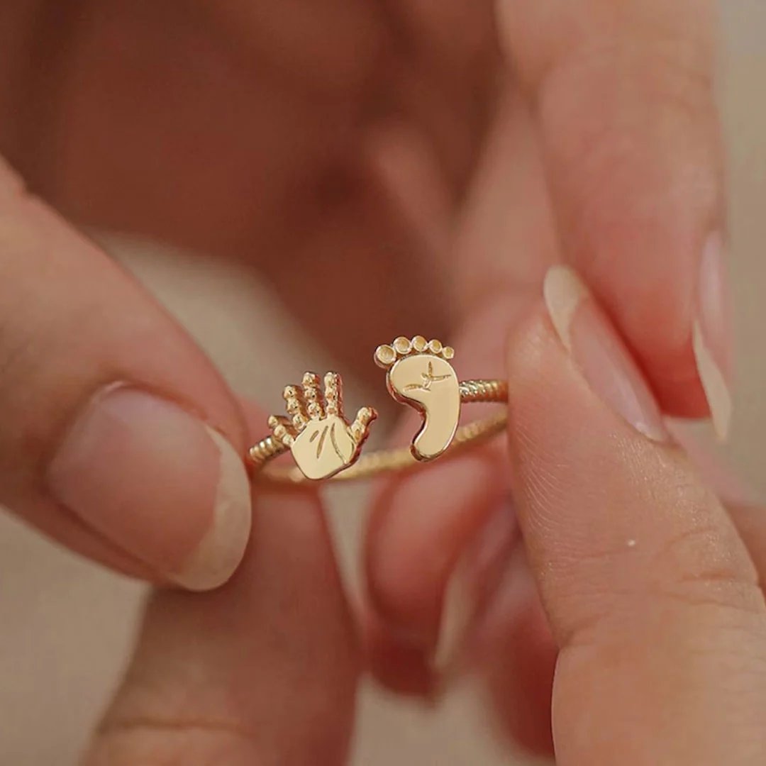 PalmBliss - Maravilloso Anillo de Palma y Pies Para Bebé Mama