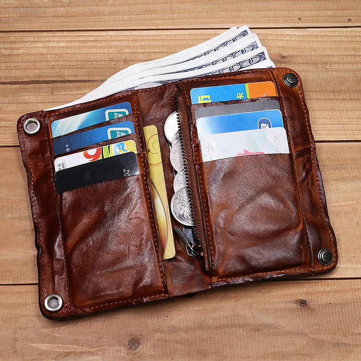 EliteHide - Cartera De Cuero Con Ranuras Para Varias Tarjetas Hecha a Mano