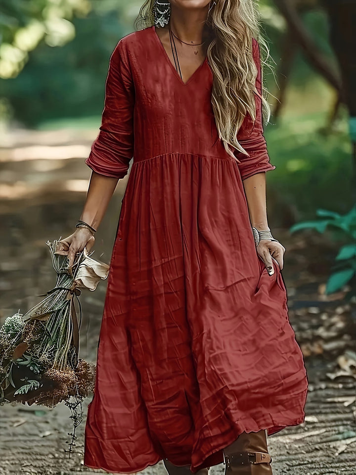 Shirron - Vestido Largo de Moda Con Cuello en V
