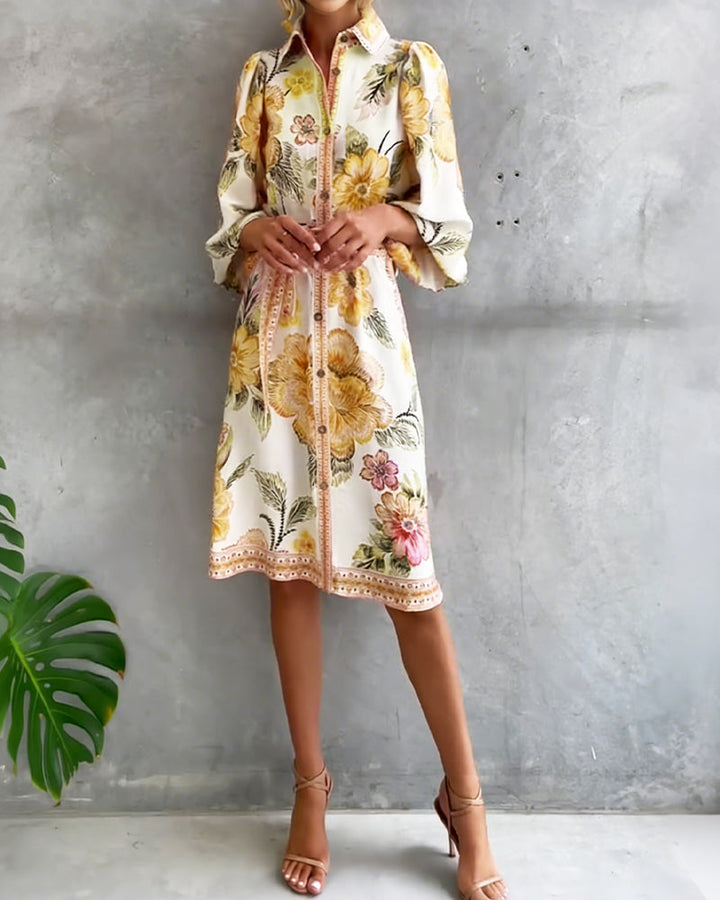 Nylera - Vestido Con Mangas Acampanadas y Cuello En V