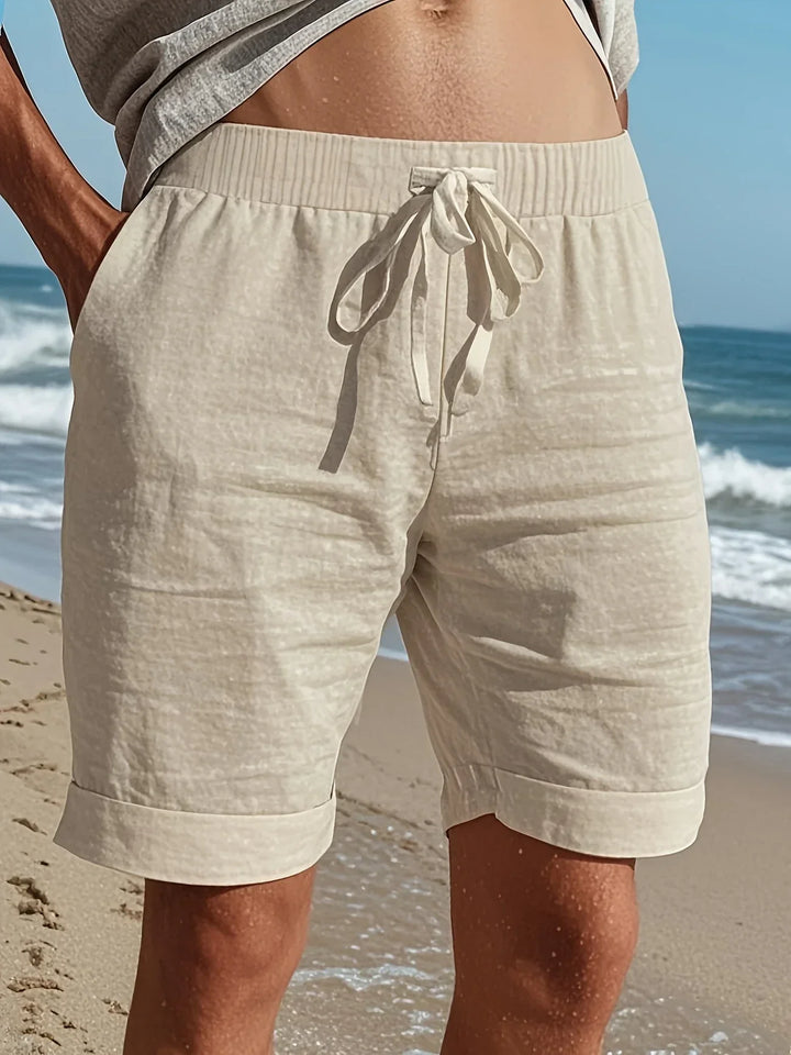 Callan - Pantalones Cortos Informales De Lino Con Bolsillo