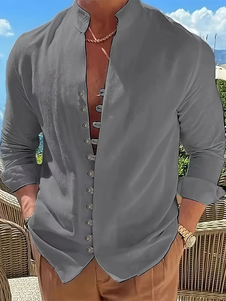 Shayne - Camisa Ligera De Algodón Y Lino Con Mangas Largas