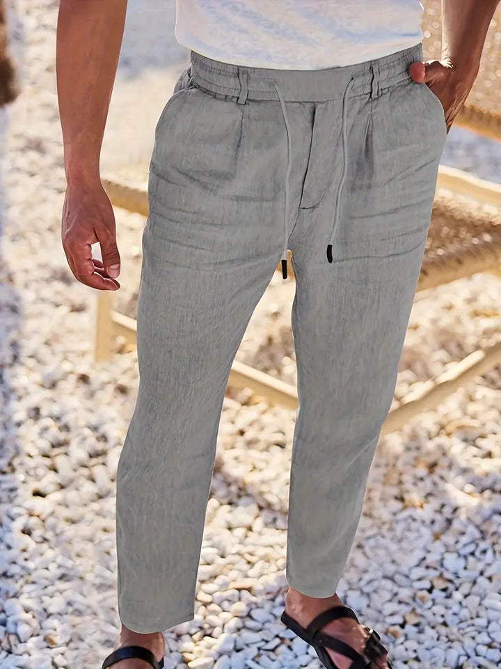 Nichols - Pantalón Holgado De Lino Con Cordón Ajustable