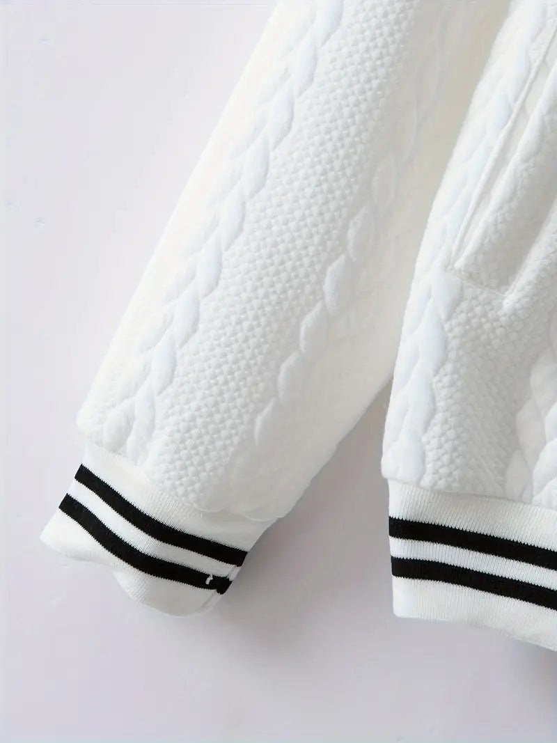 Felips - Chaqueta De Béisbol Jacquard Con Rayas Decorativas