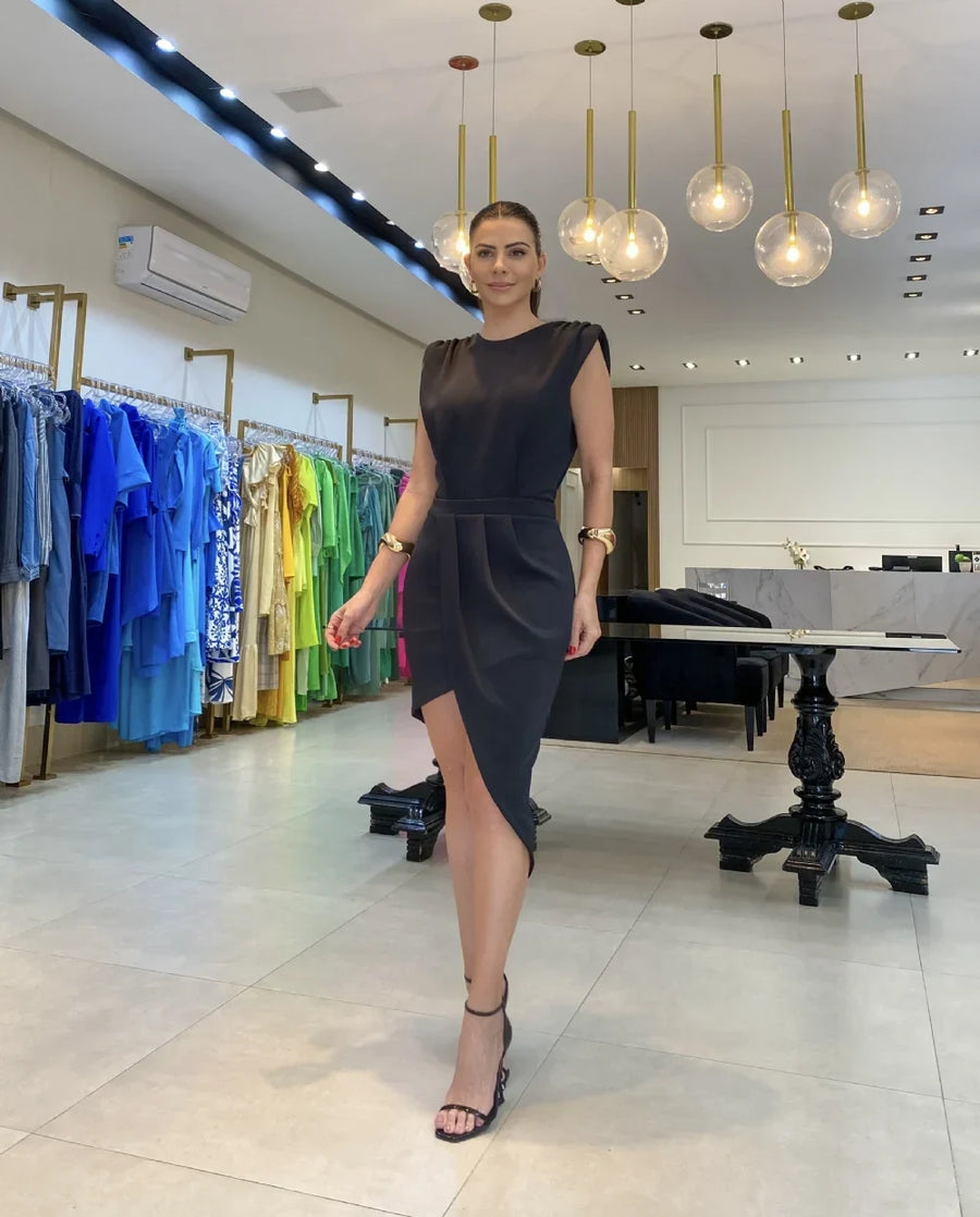 Meelia - Elegante Vestido Midi Sin Mangas