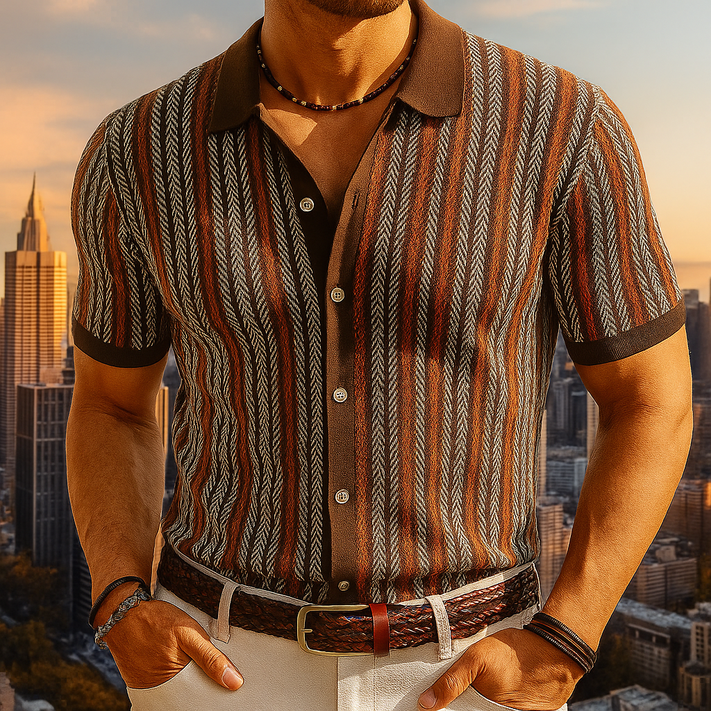 Stark - Elegante Camisa De Manga Corta Con Botones