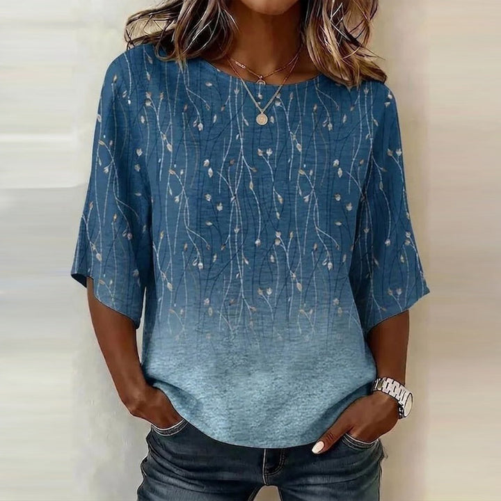 Eelene - Blusa Vintage Con Estampado De Hojas